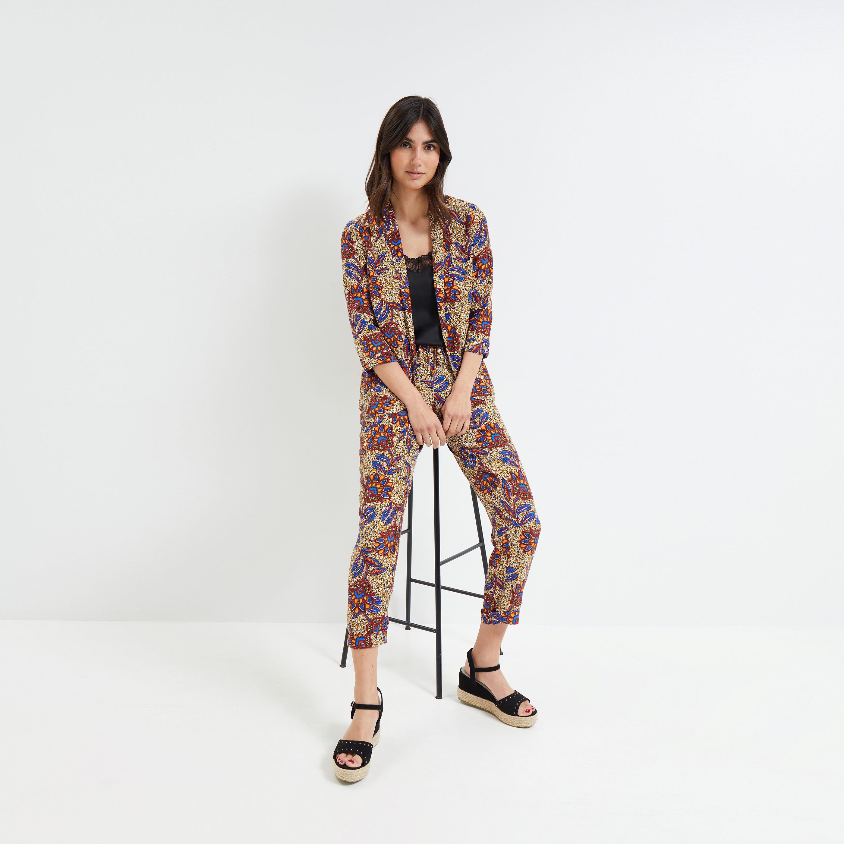 Blazer imprimé femme - CAMEL