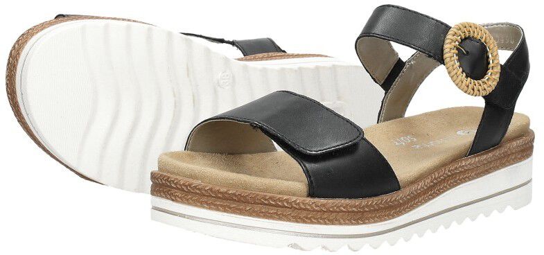 Remonte Sandalen Plat zwart