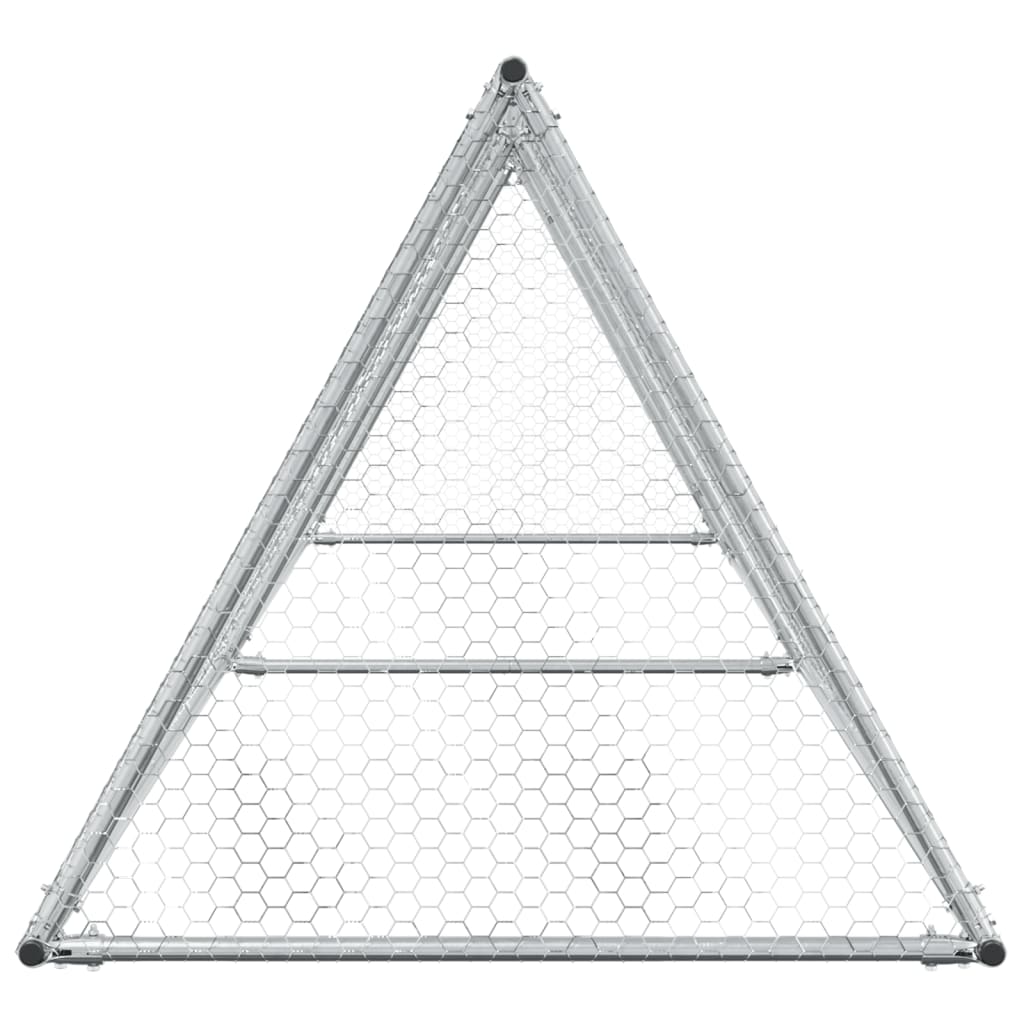 Gaiola para galinhas vidaXL, aço galvanizado, prata, 200x105x91 cm