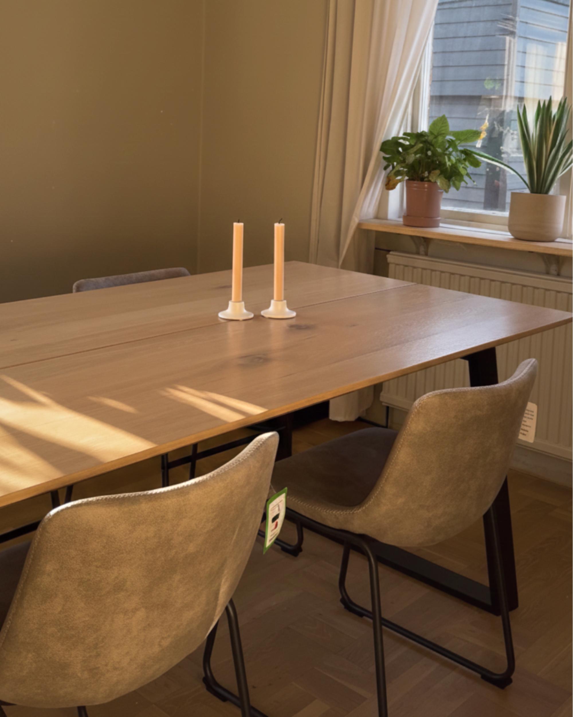 Set van 2 eetkamerstoelen BATAVIA Stof Beige
