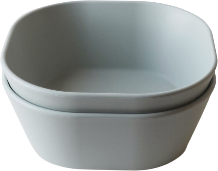 Mushie Mushie skål i firkantet form 2-pak - Sage Sage