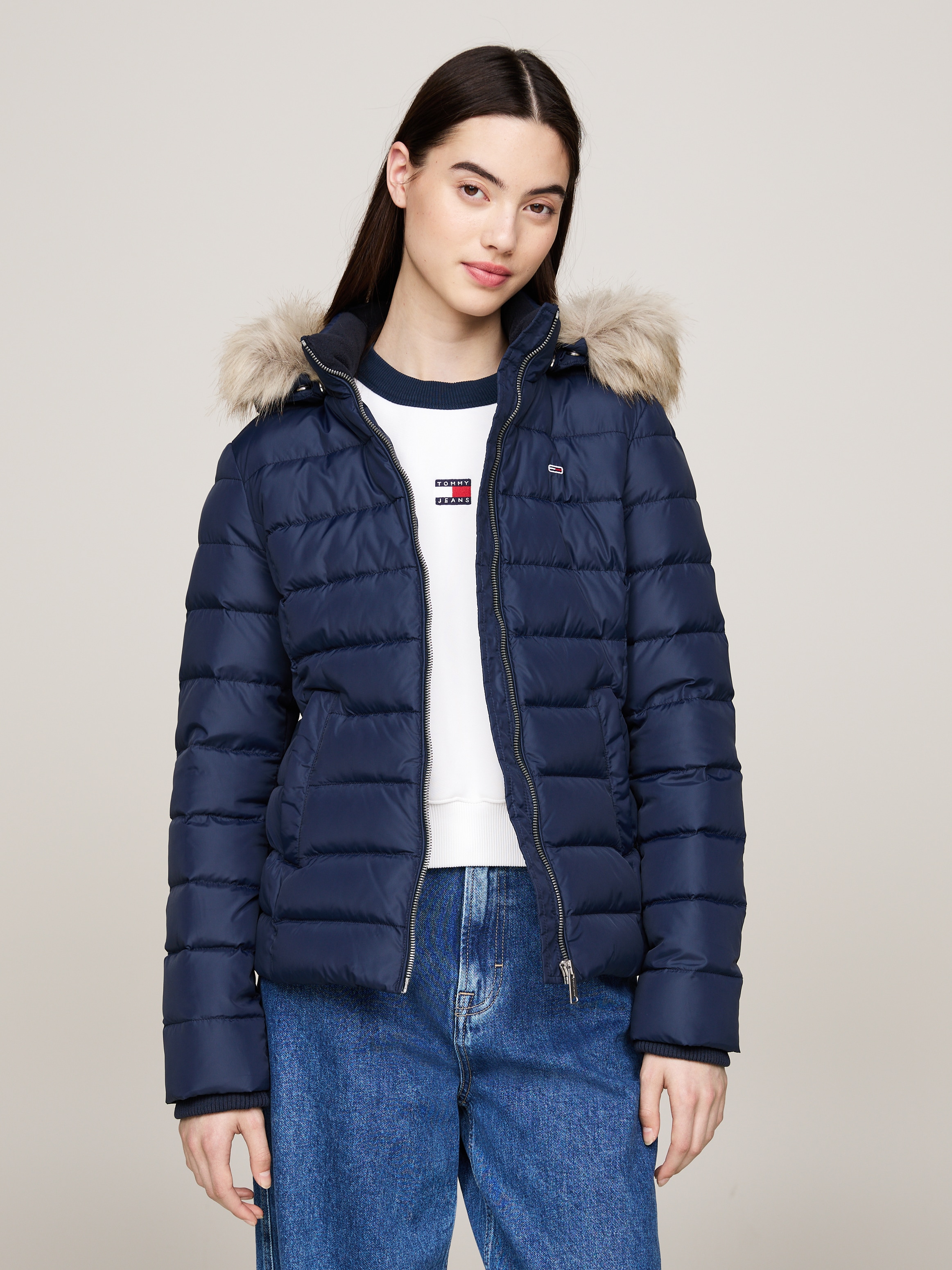 Tommy Jeans Curve Steppjacke »TJW BASIC HOODED DOWN JACKET EXT« mit Kapuze in Grossen Grössen, mit Kapuze