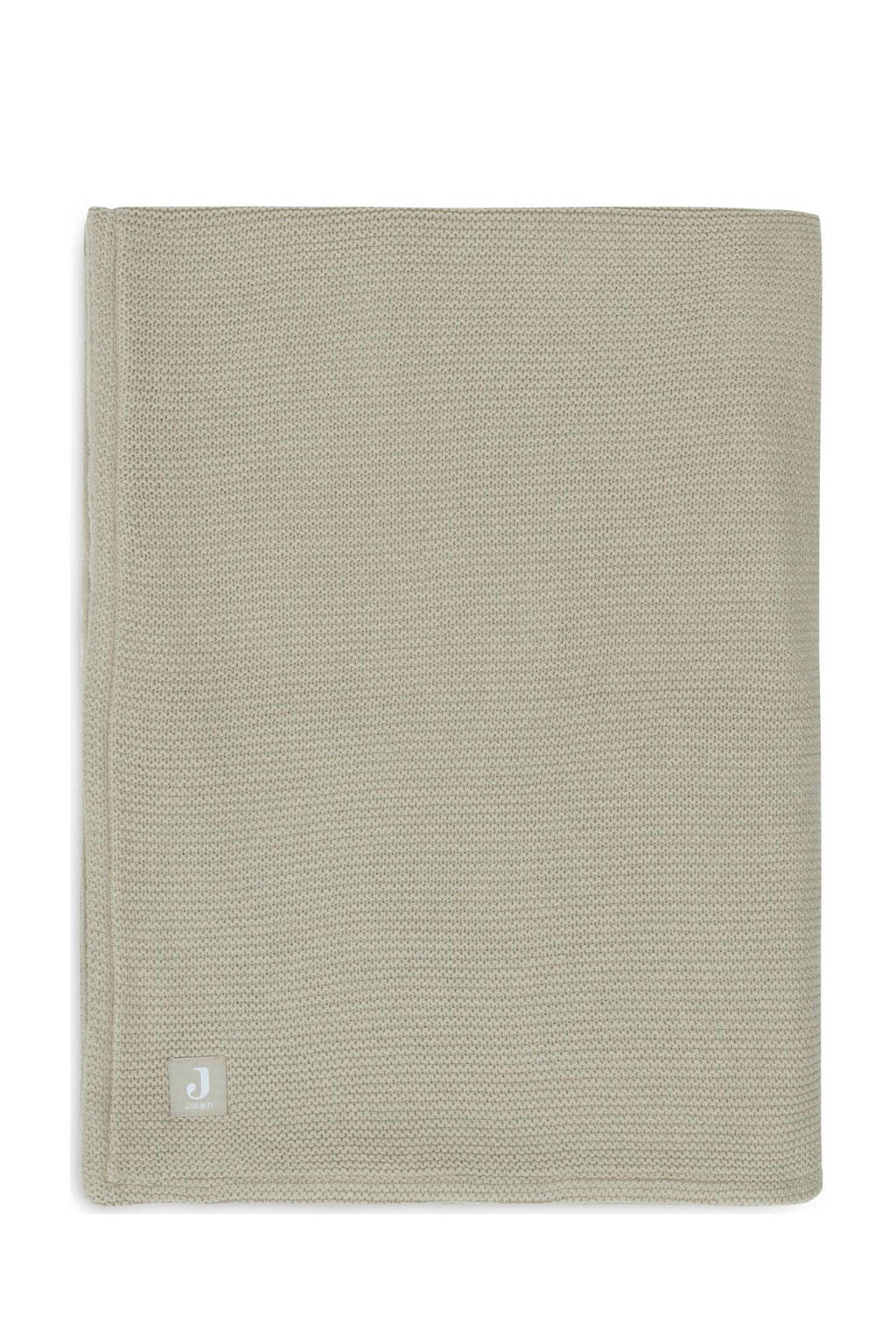 baby ledikantdeken 100x150cm Basic Knit - Olive Green/Fleece