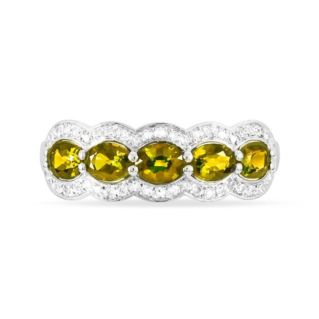 Bague Margaux Or Blanc Citrine Et Diamant
