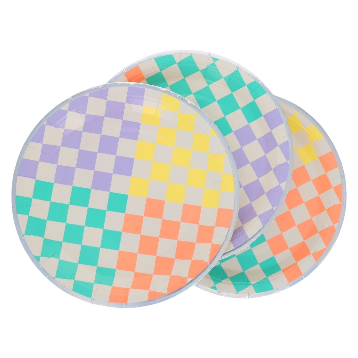 Lot de 8 assiettes damiers Dinosaures Surprise Partie !