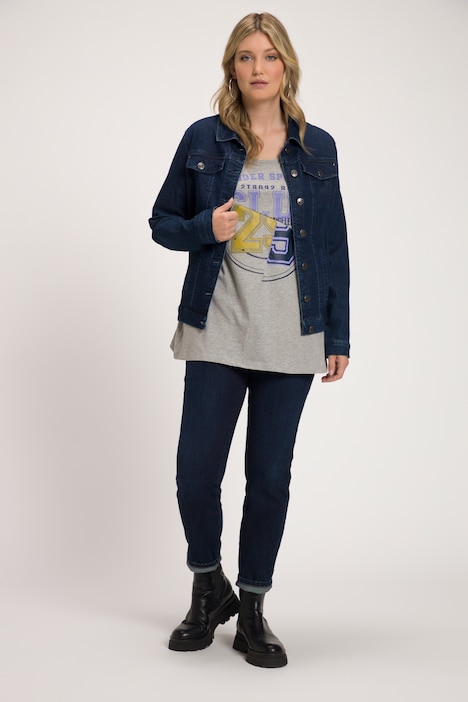 Shirt, Teilungsnähte, A-Linie, Rundhals, 3/4-Arm