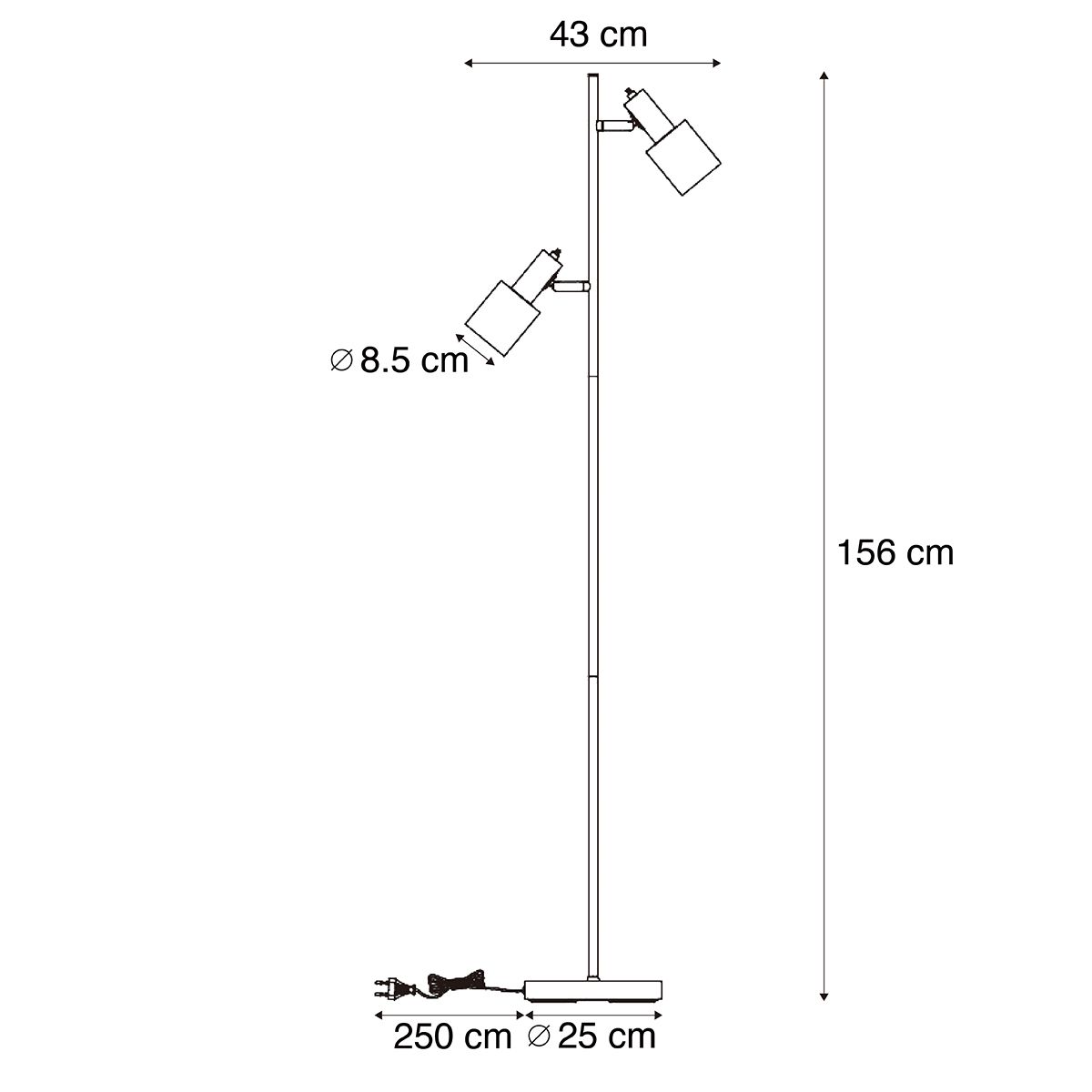 Moderne vloerlamp groen 2-lichts - Stijn