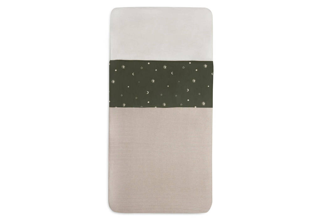 Mooi lakentje maar verkleurt meteen na wassenbaby ledikantlaken 120x150 cm Stargaze Leaf Green