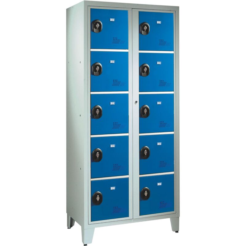 Vestiaire visitable pour collèges - 2 colonnes monobloc - H 207cm
