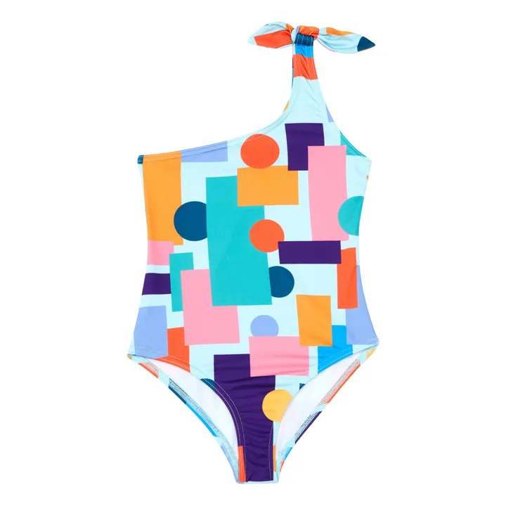 Sunchild Maillot de Bain 1 pièce Asymétrique Imprimé Ronnie | Bleu ciel