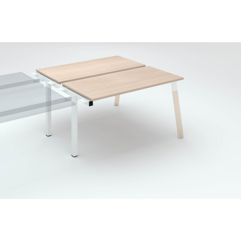 Pôle de 2 bureaux ECLA profondeur 126 cm piètement métal bois - élément suivant