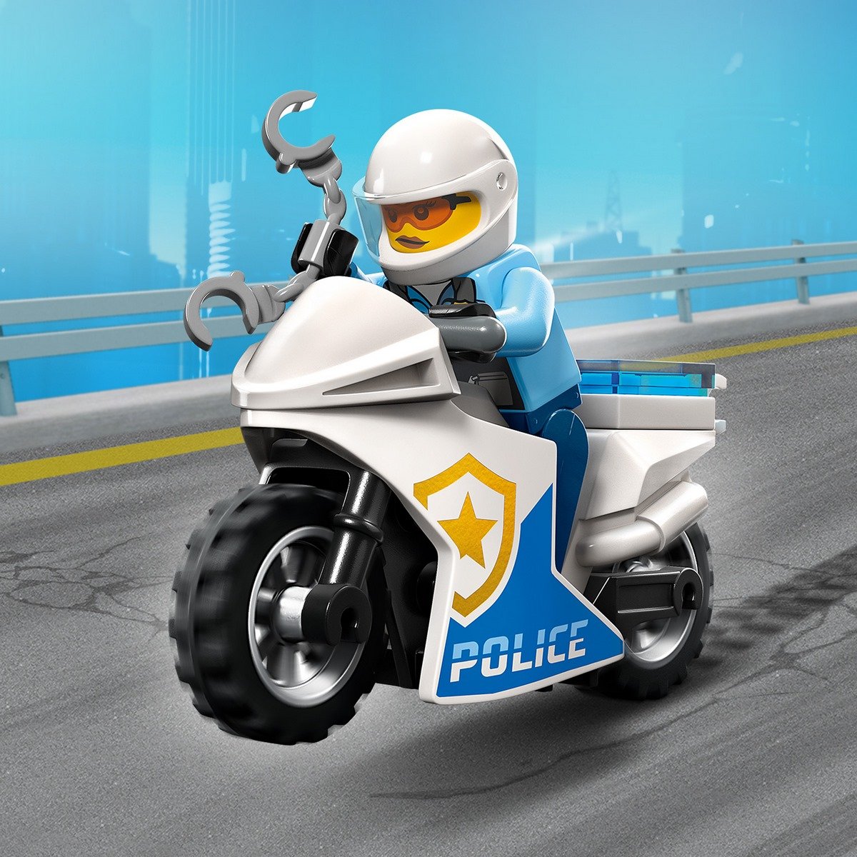 La course-poursuite de la moto de police Lego City 60370