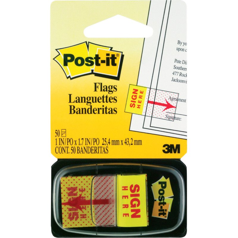 Marque-pages Signez ici Post-it - distributeur de 50 feuilles