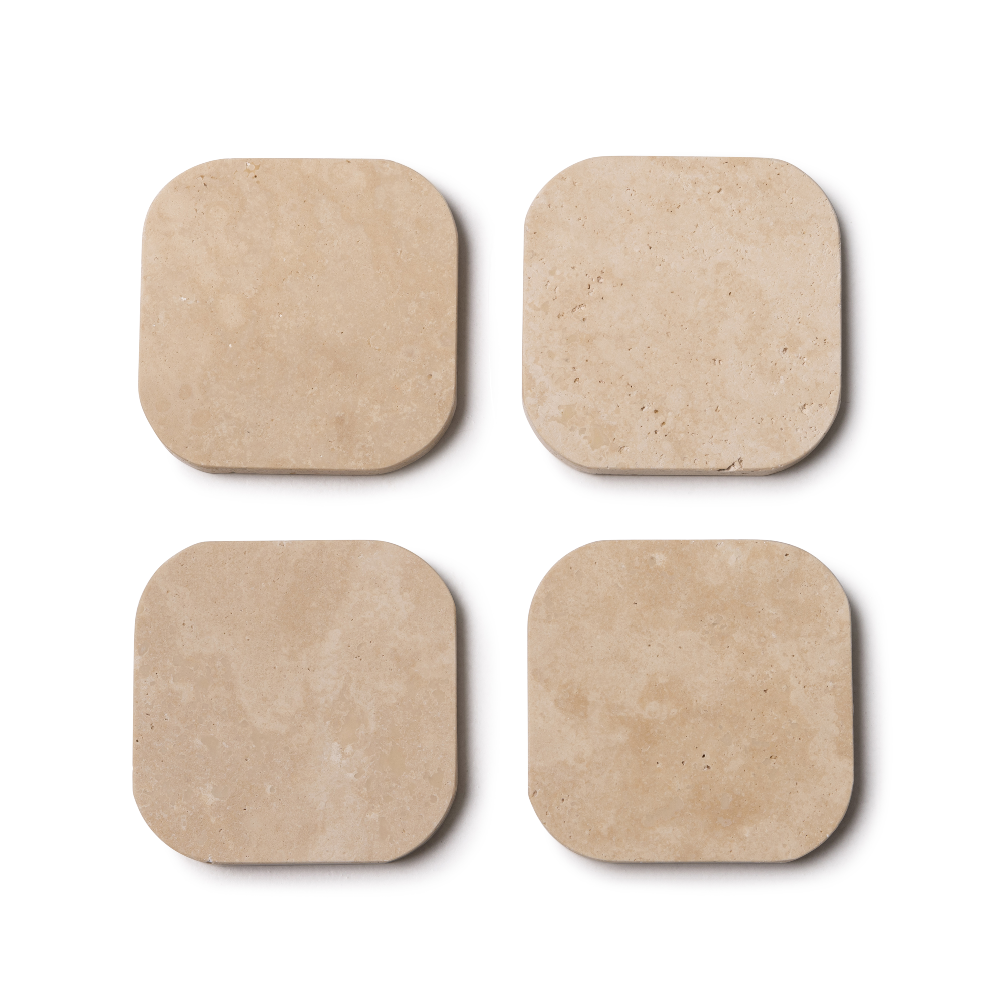Organische onderzetter Travertine - set van 4