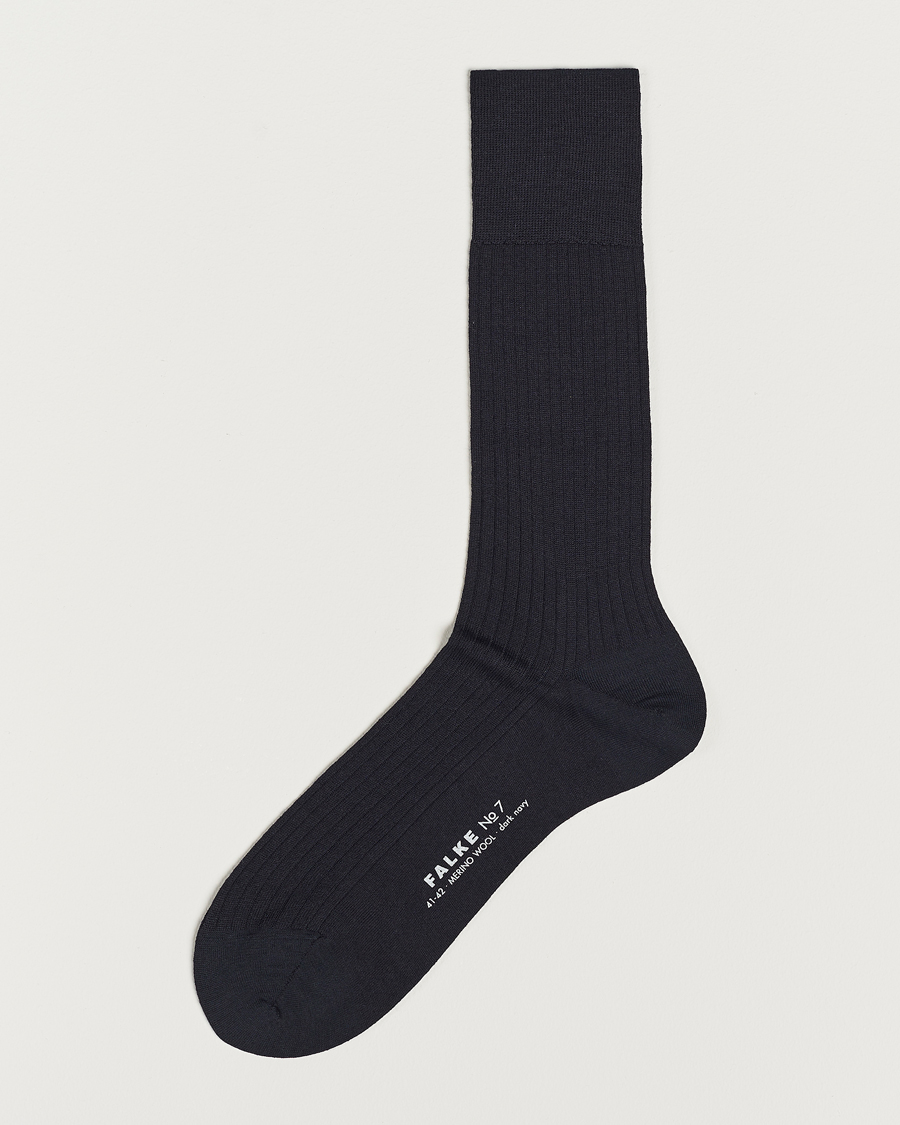 Falke No. 7 Finest Merino Ribbed Socks Dark Navy