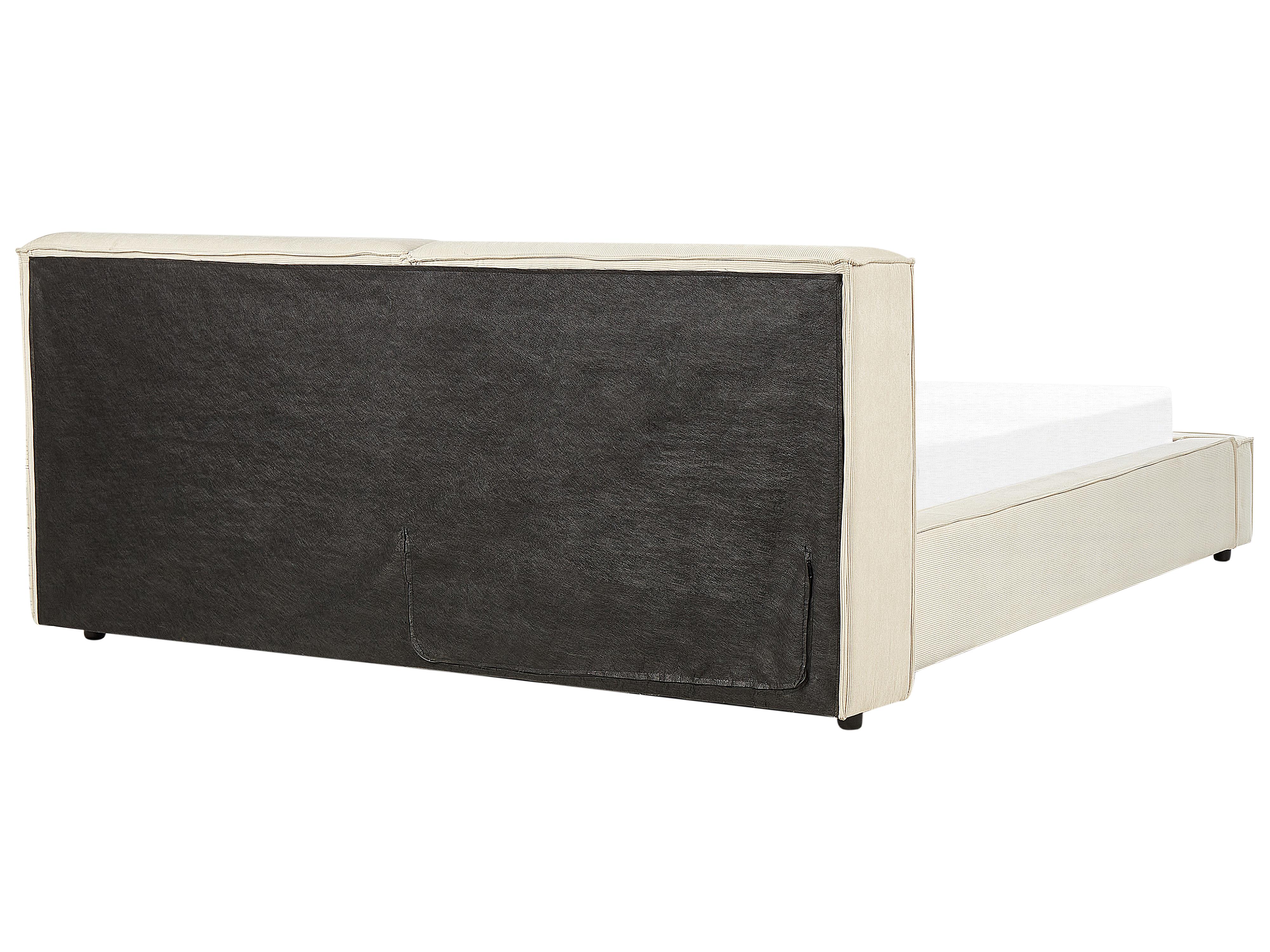 Bed Corduroy LINARDS 180 x 200 cm Beige