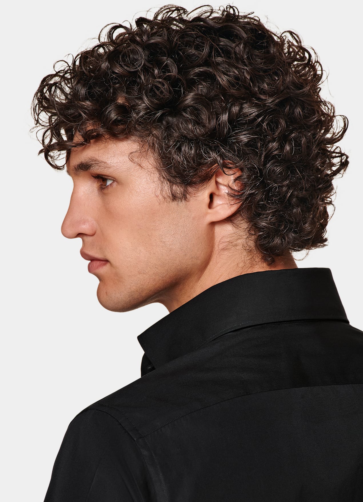 Chemise coupe tailored en popeline noire