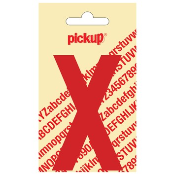 Pickup plakletter X rood glans 90 mm
