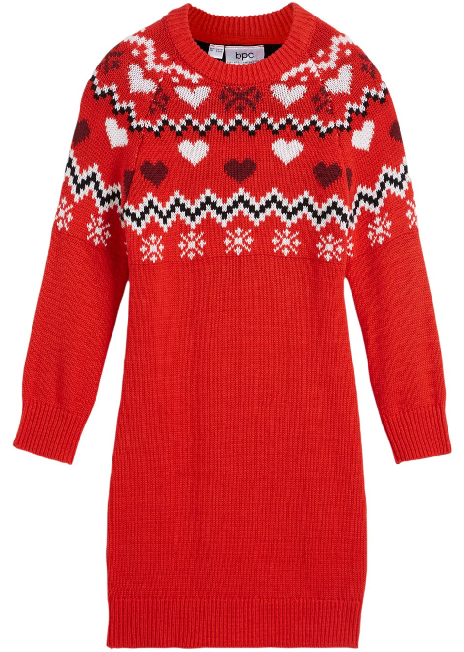 Robe en maille fille à motif norvégien