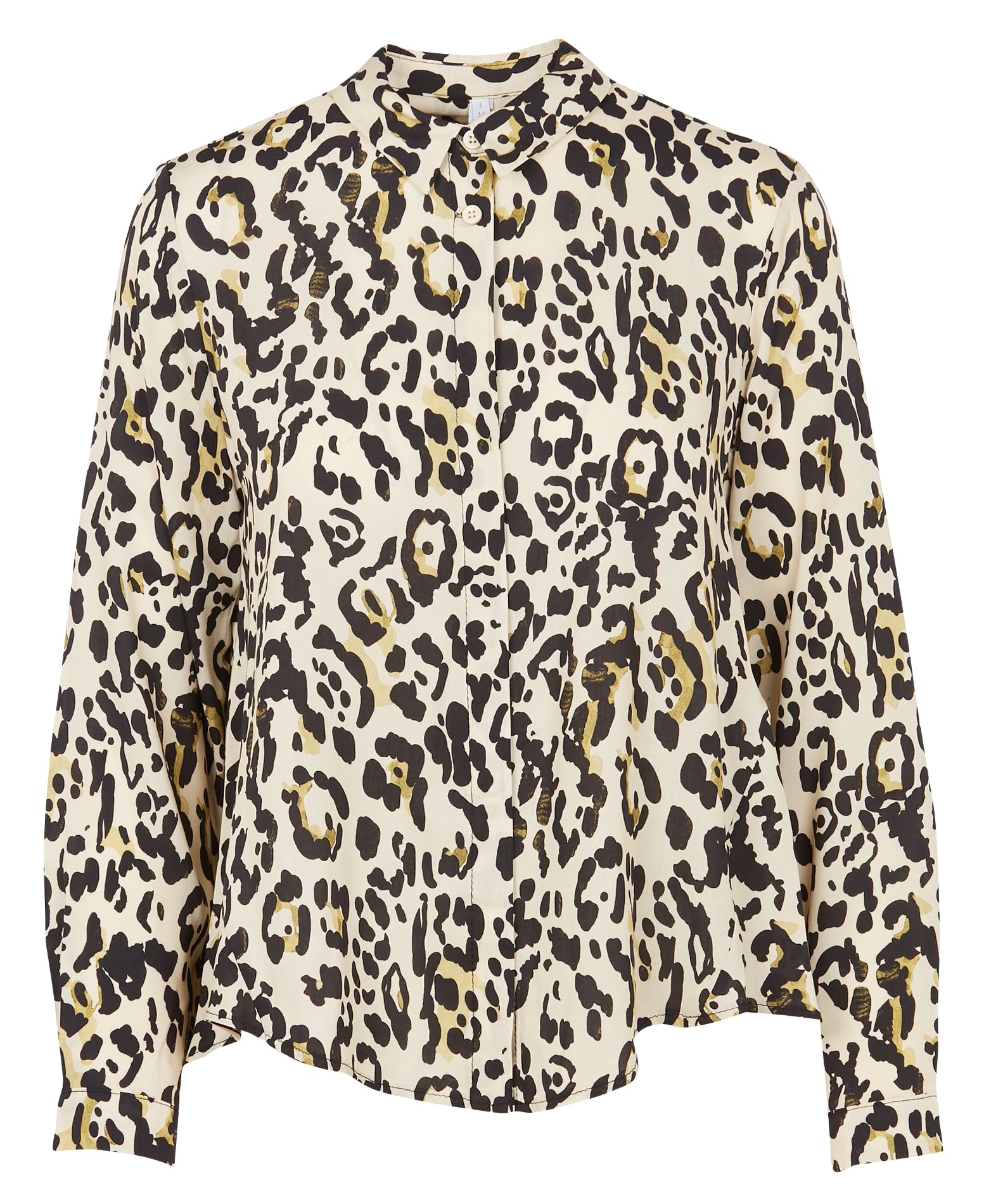 Chemise col classique imprimé léopard| Marron