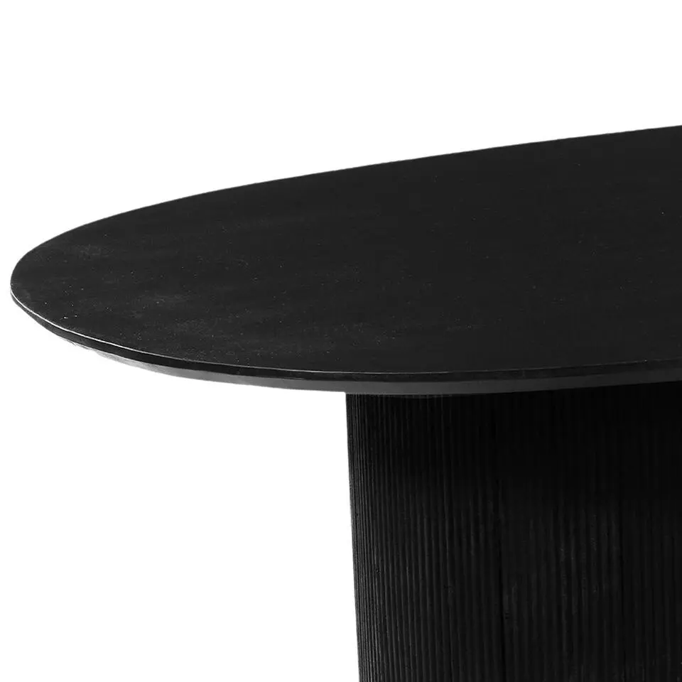 Mangohoutonline - Eettafel Chiara Black 180x100cm Rechthoekig - Zwart - Mahom