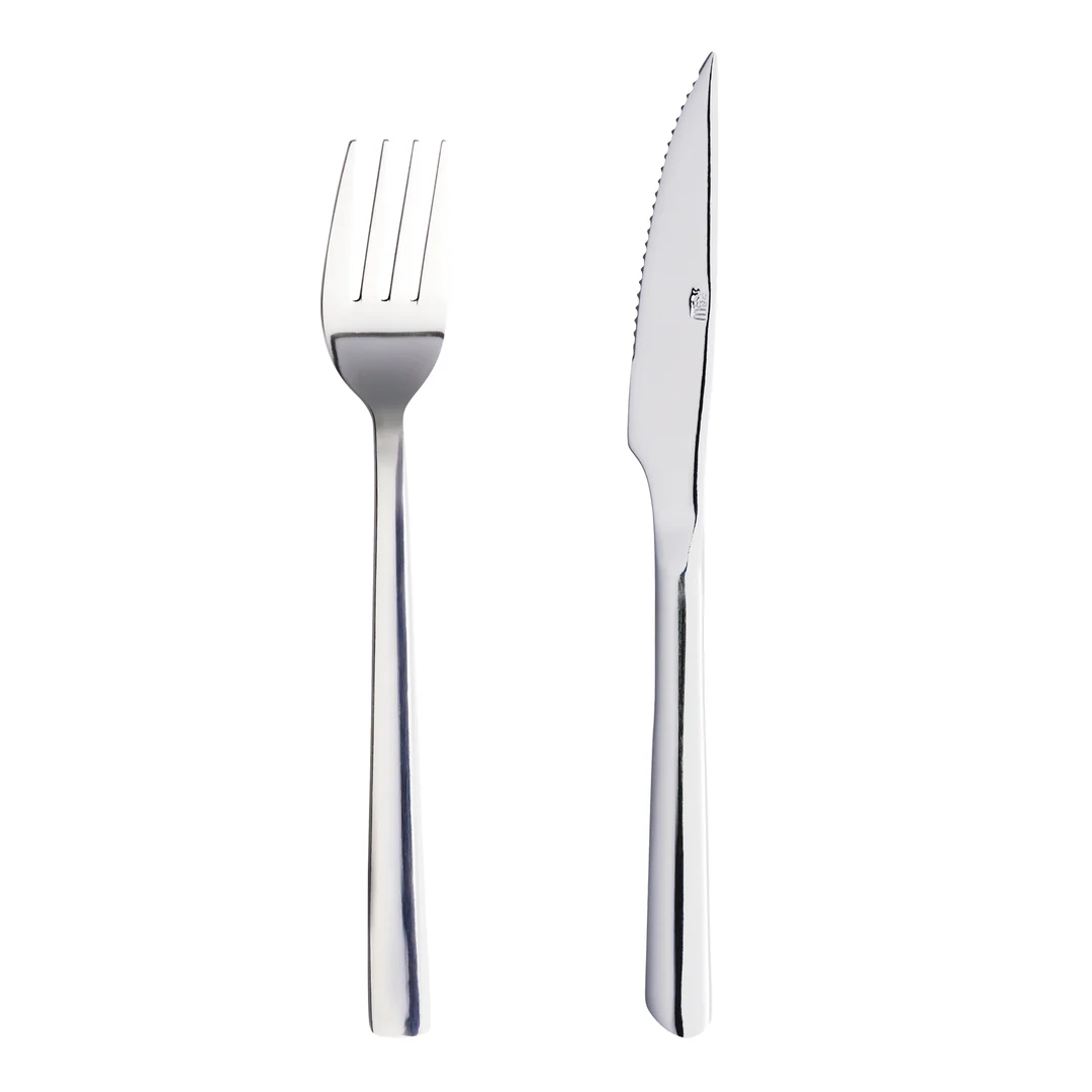 RAW  Steaksæt, blank - 8 dele