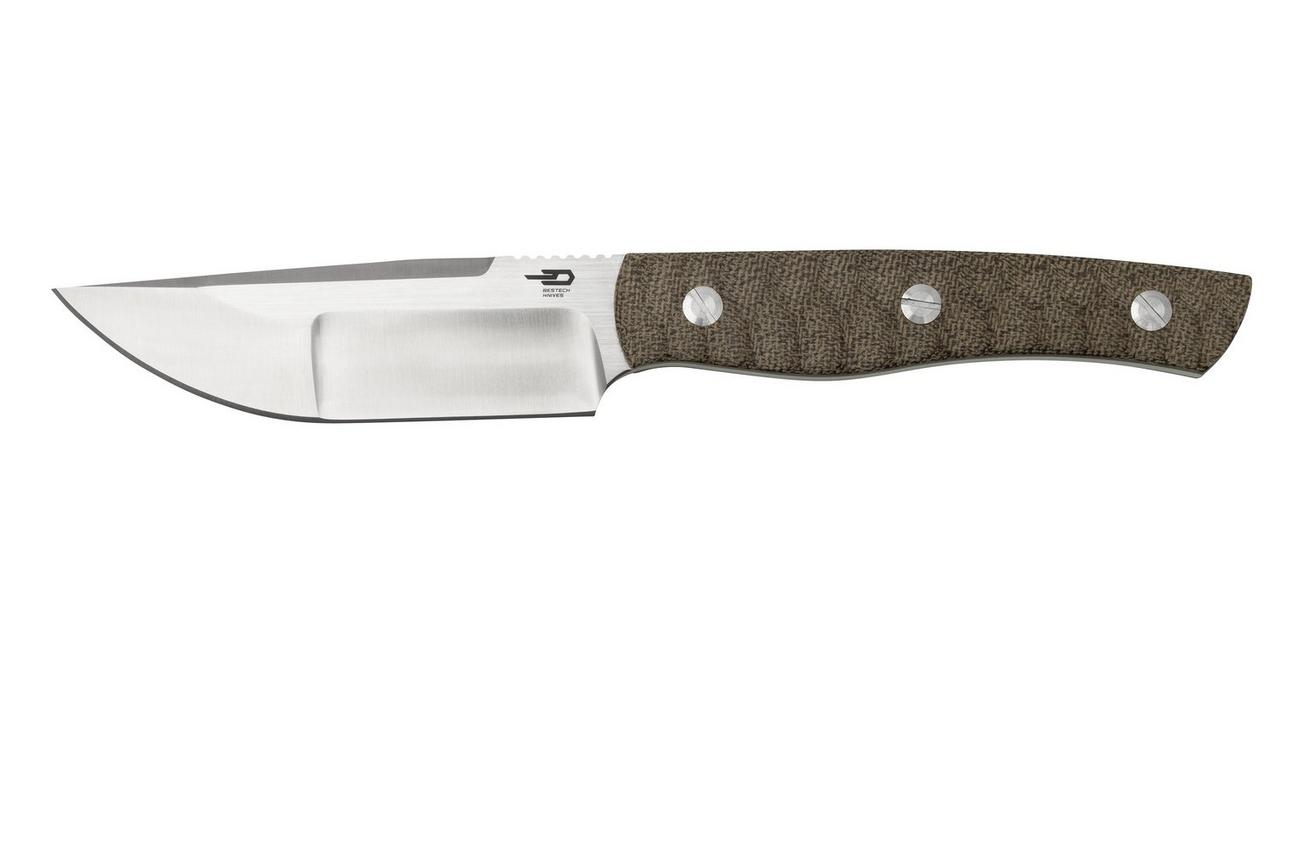 Bestech Heidi Blacksmith #2 Hollow Compound Grind, Satin, Canvas Micarta BFK04C vaststaand mes