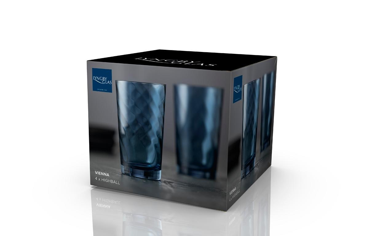 Longdrinkglas Vienna Blau, 4 Stück, 45 clElegante Highball-Gläser