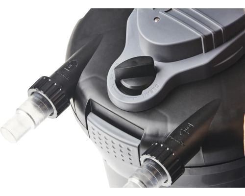 HEISSNER vijverdrukfilterset met 1500 l/u 25 W pomp, geïntegreerde 7 W UVC vijverzuiveraar, terugspoelsysteem, voor vijvers met visbestand tot 1500 l