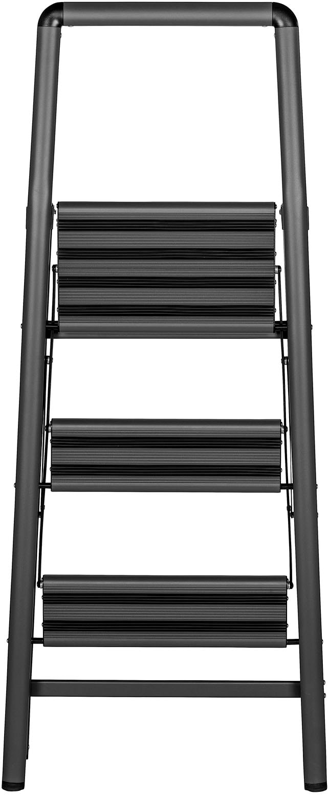 WENKO Trittleiter »Modell Alu-Compact« leichte & rutschfeste Haushaltsleiter, belastbar bis 150 kg, klappbar