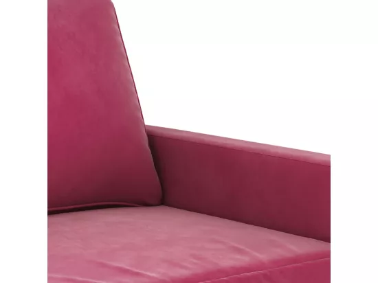 Ensemble de canapés 2 pcs avec coussins Rouge bordeaux Velours