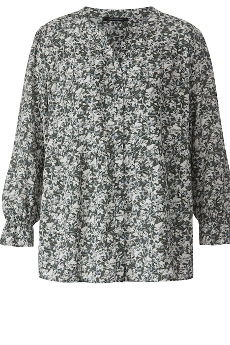 Bluse, Blümchen, Rundhals, Langarm