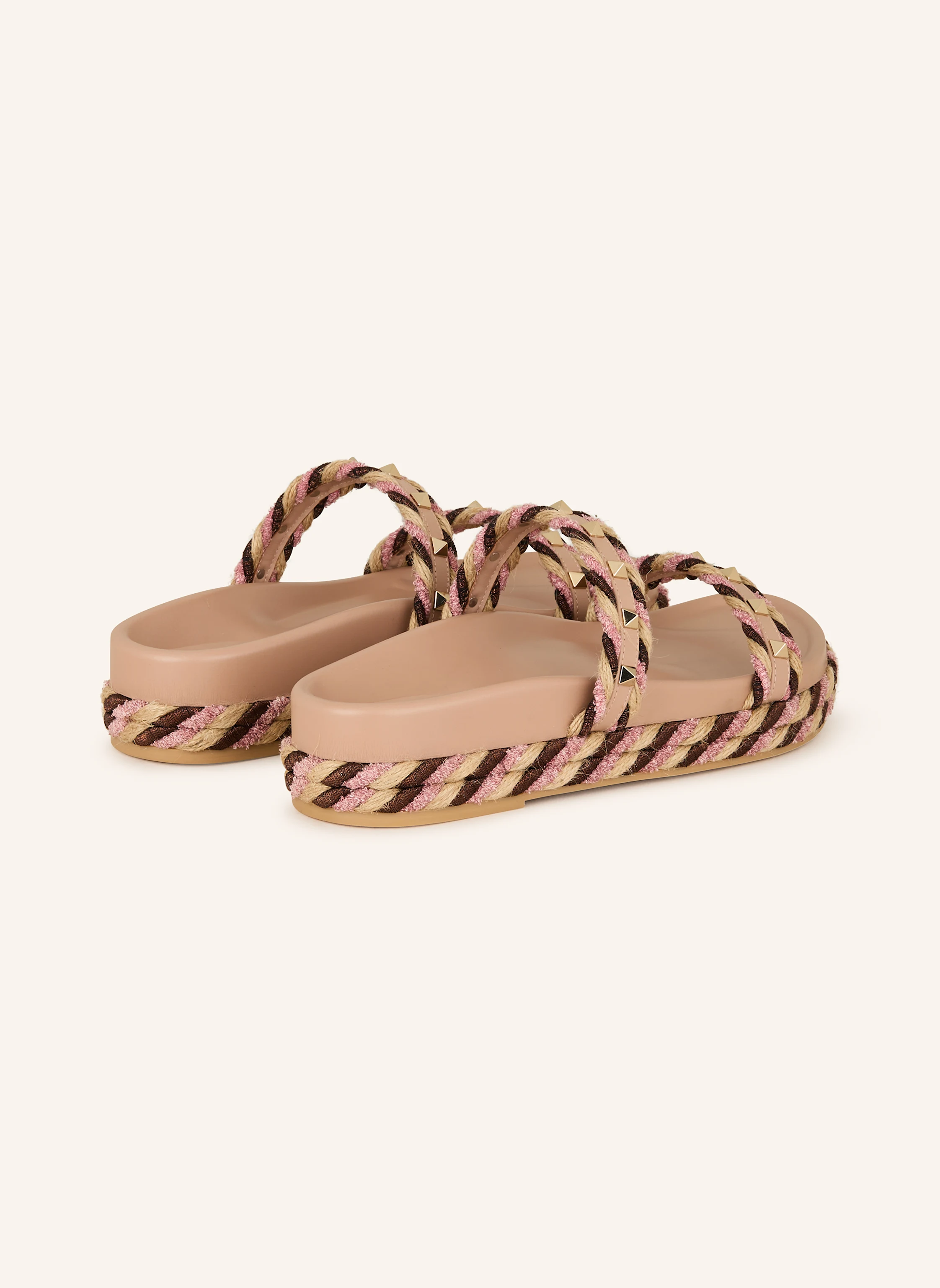 VALENTINO GARAVANI Pantoletten ROCKSTUD mit Nieten und Glitzergarn
