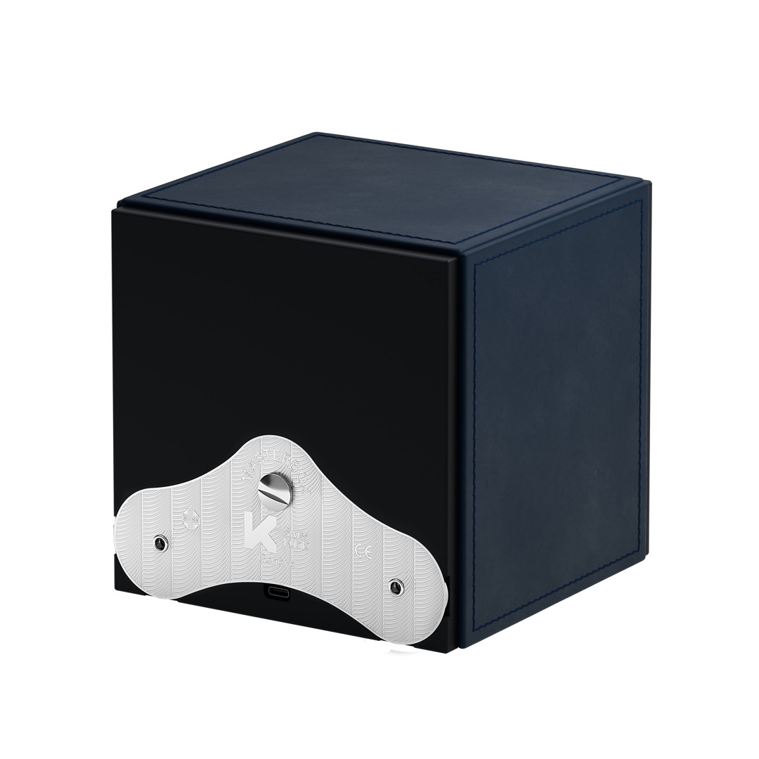 SwissKubik Masterbox Leder Marineblau - 1 Uhr