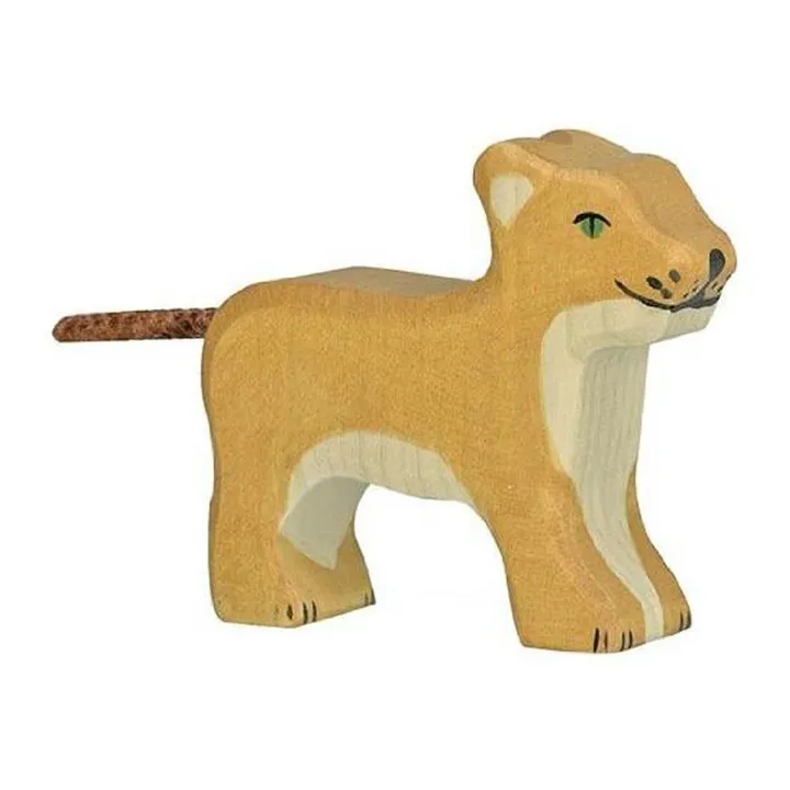 Holztiger Figurine en bois petit lion