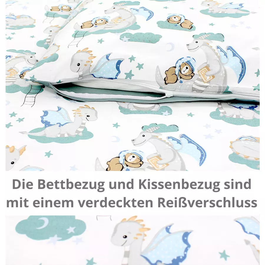 TupTam Kinder Bettwäsche Set 2-tlg grün-kombi