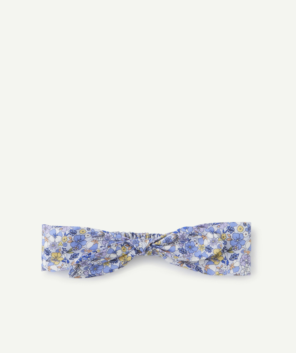 BANDEAU BÉBÉ FILLE IMPRIMÉ FLEURI BLEU