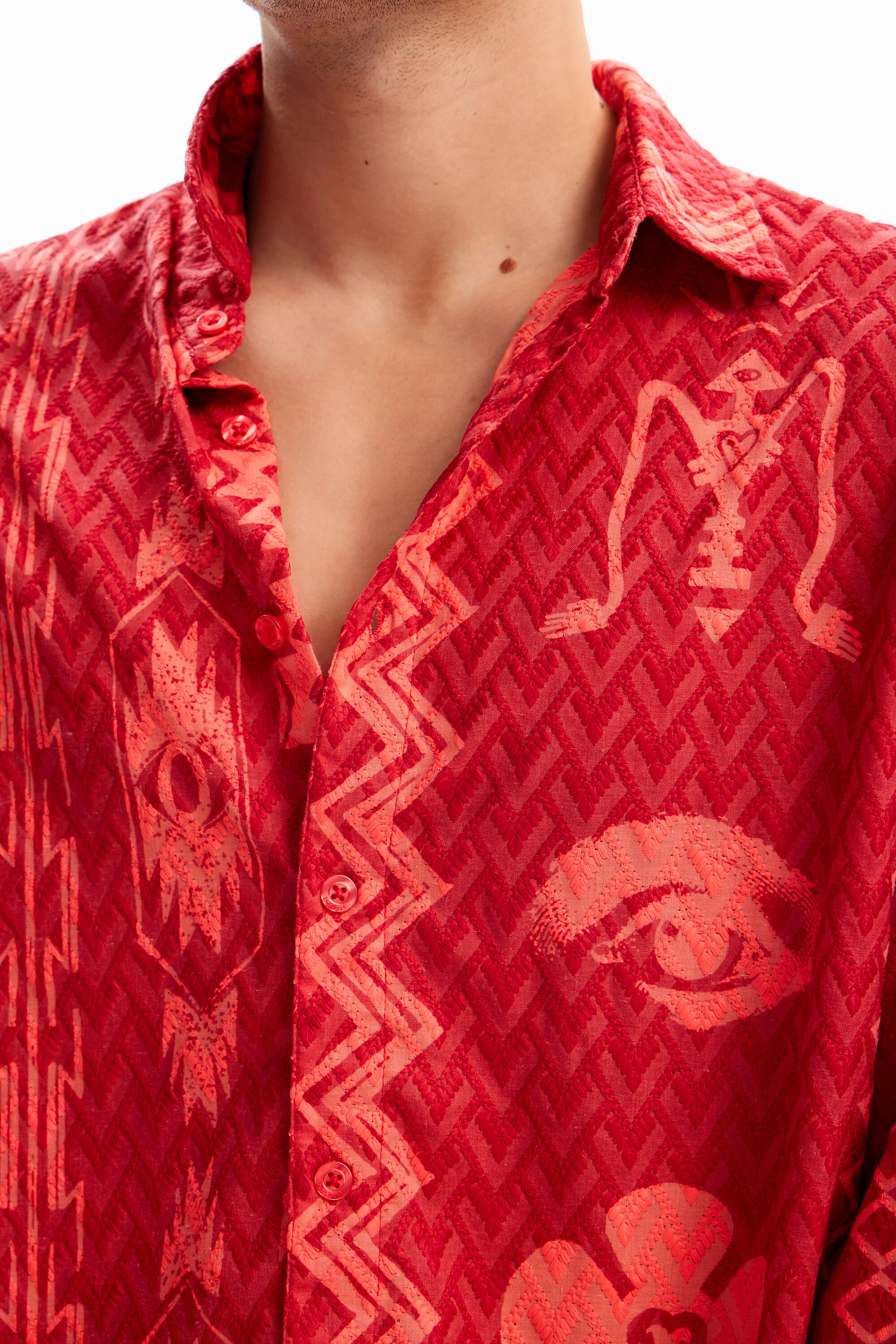 Camisa geométrica texturizada