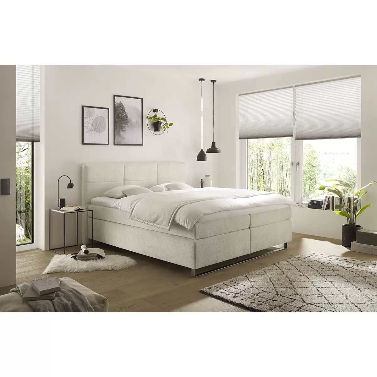 Boxspringbett Nyon 160 x 200 hellbeige