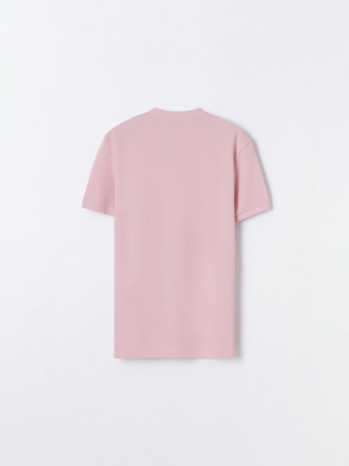 Camisa polo com gola mandarim - Rosa