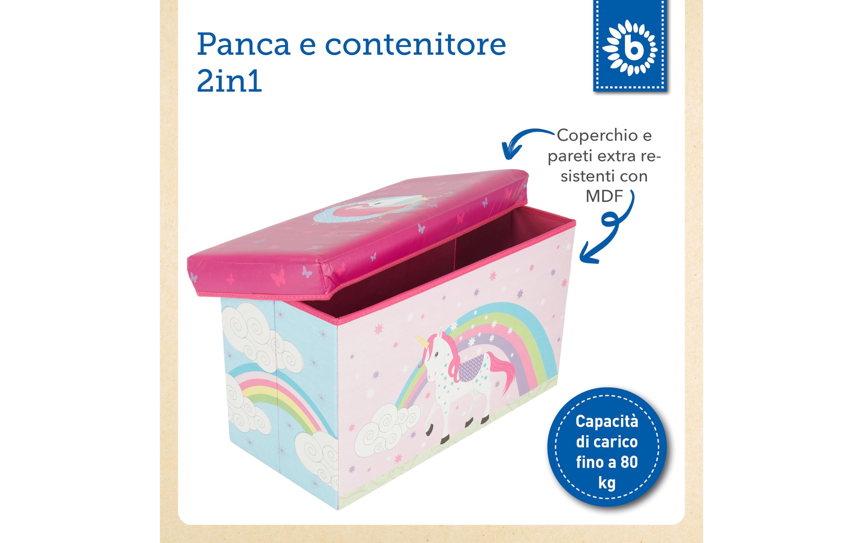 2in1 Aufbewahrungsbox und Bank EinhornAufbewahrungsbox mit Deckel