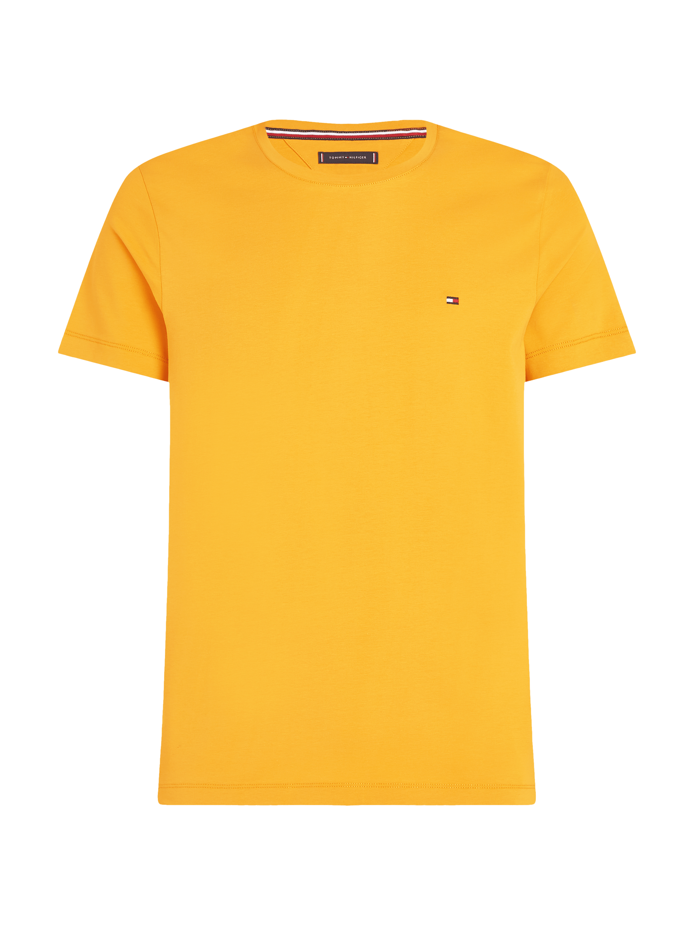 Tee-shirt col rond slim-fit en coton bio | Jaune