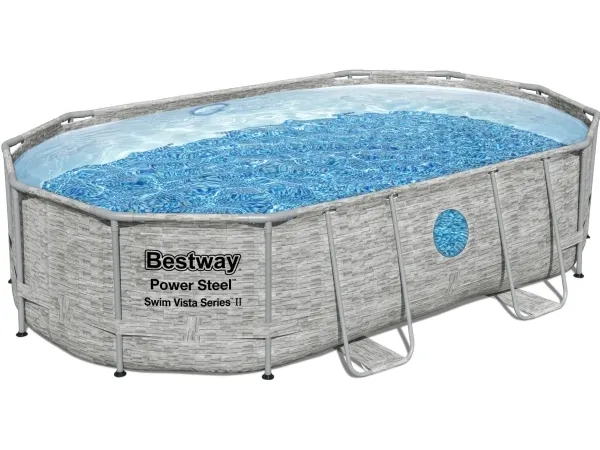 Bestway Power Steel 56946, 10949 L, Indrammet pool, Voksen & barn, Stige, Brun, 64,7 kg