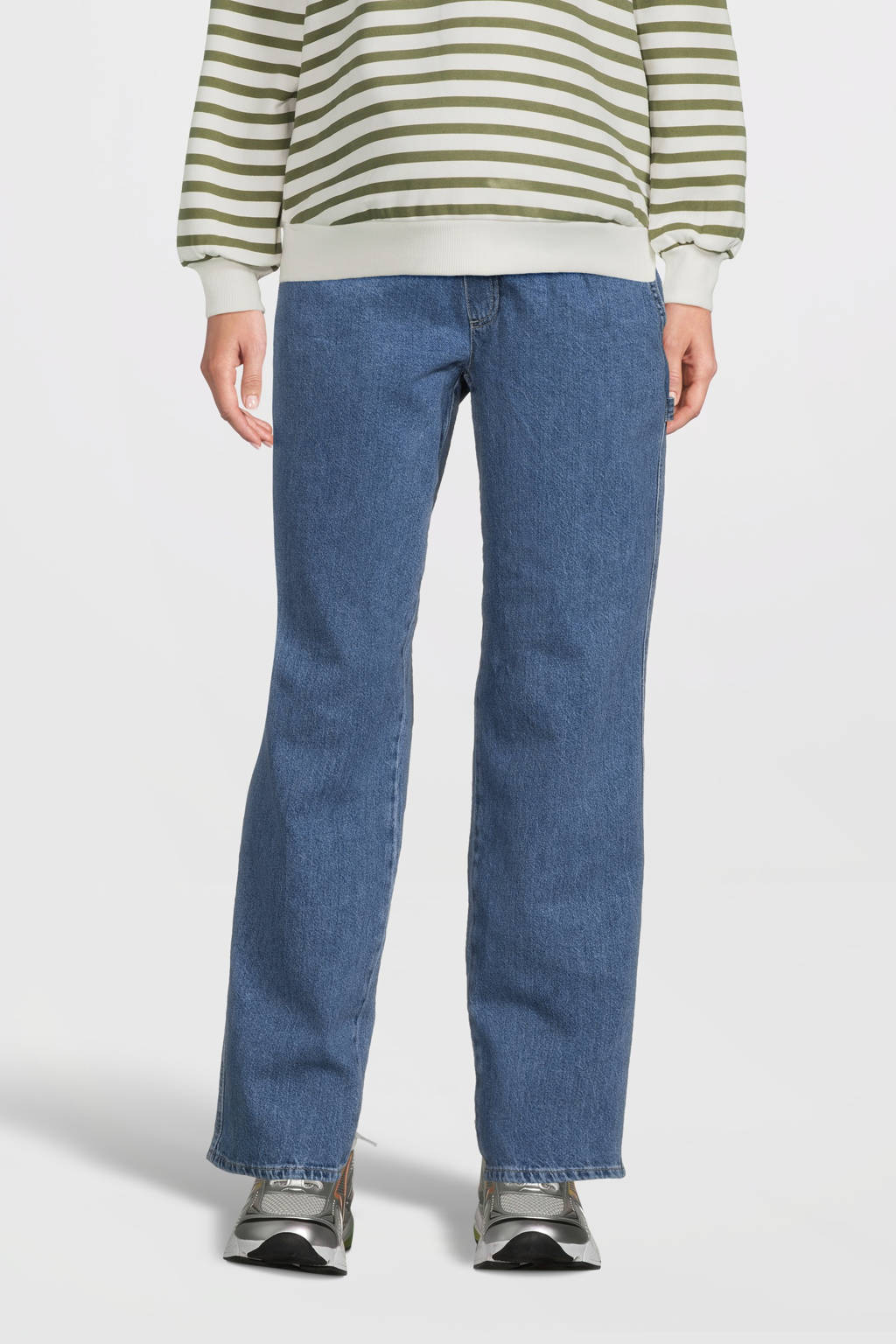 MAMALICIOUS zwangerschaps straight leg jeans MLKYOTO medium blue denim