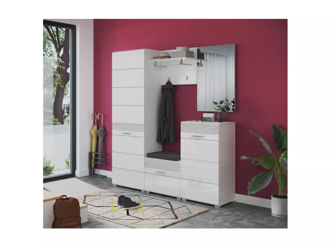 Meuble à chaussures – Blanc Laqué – KLEANKIN