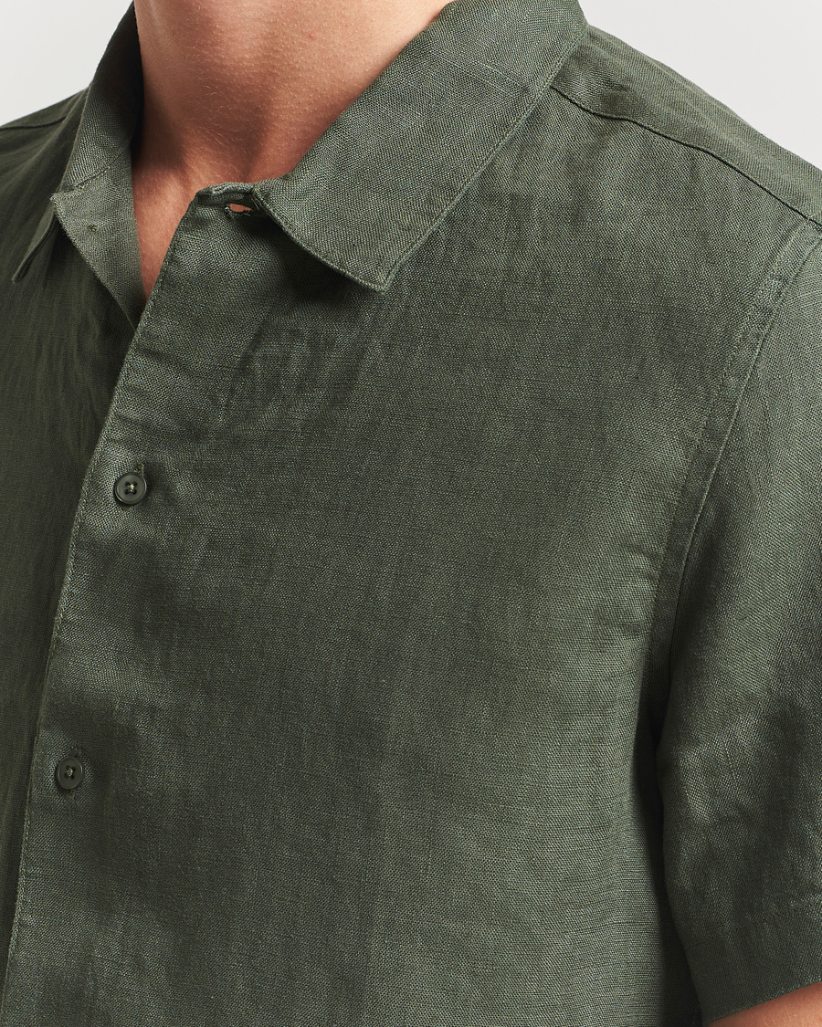 Samsøe Samsøe Avan Linen Short Sleeve Shirt Climbing Ivy