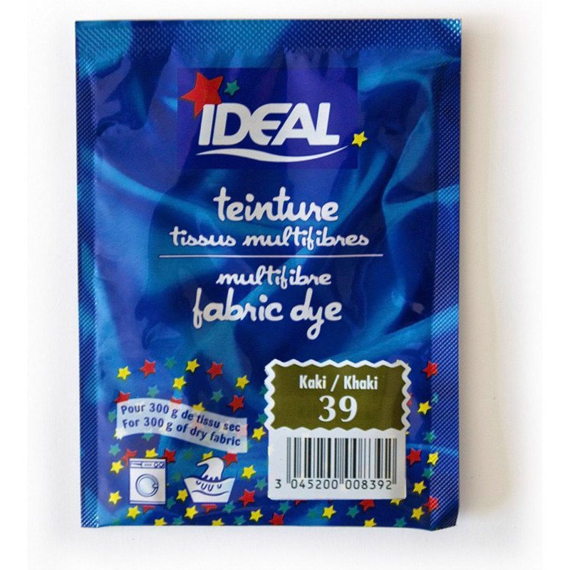Teinture textile pour tissus multifibres Ideal - Kaki N°39 - Sachet de 15 g