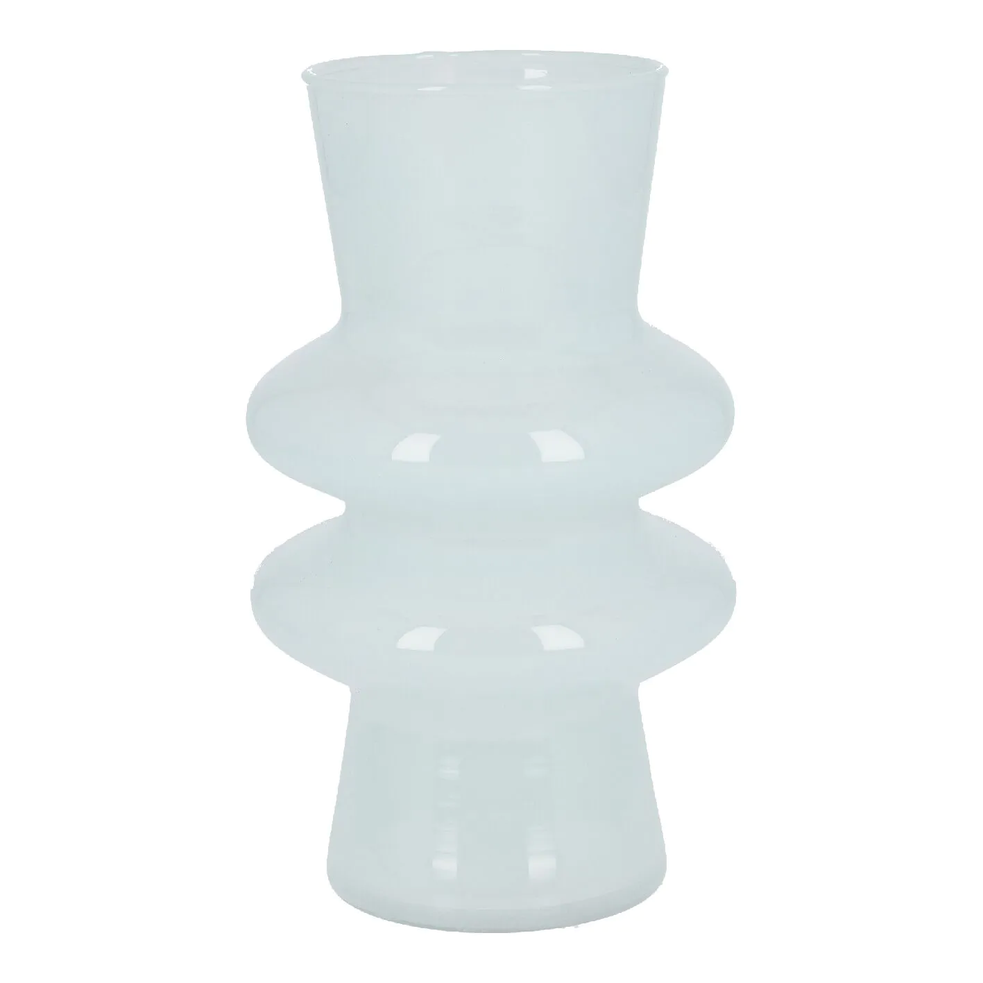 Glas-Vase Ringe, Doppel-Ring/mint, 20 cm