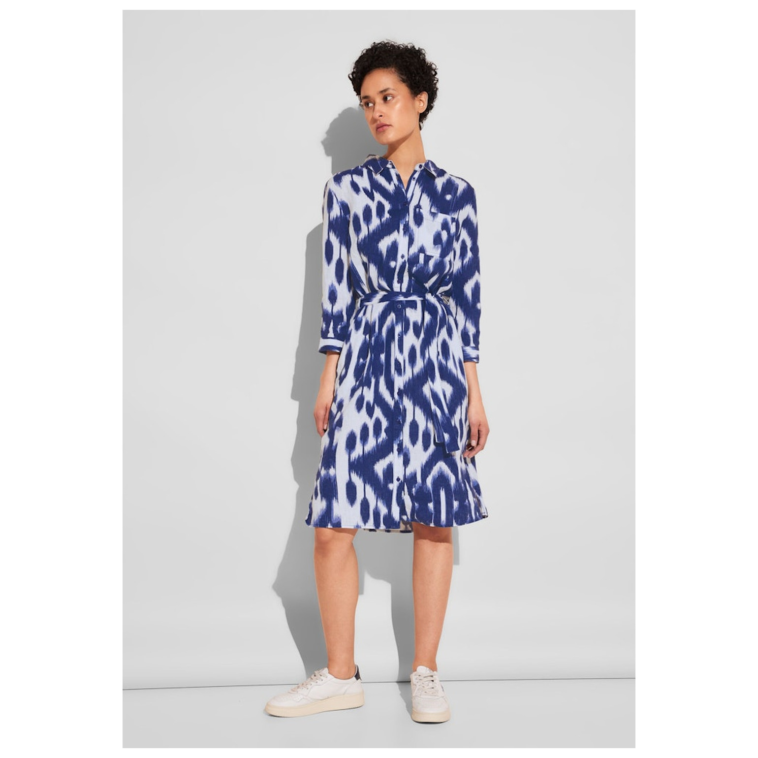 Street One LS_AOP Linen Shirt Dress