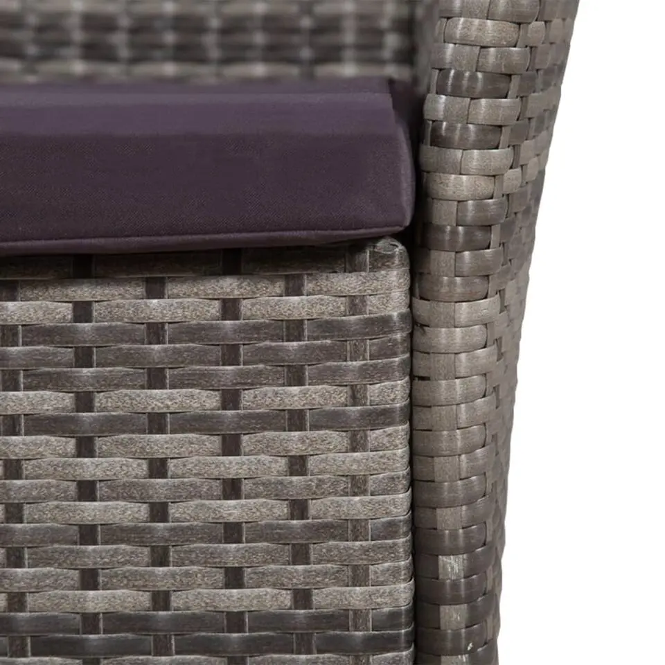 vidaXL - Bistroset - Grijs - Poly rattan